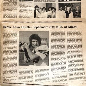 Vintage legendary athelete Bernie Kosar Articles in GCU while in College